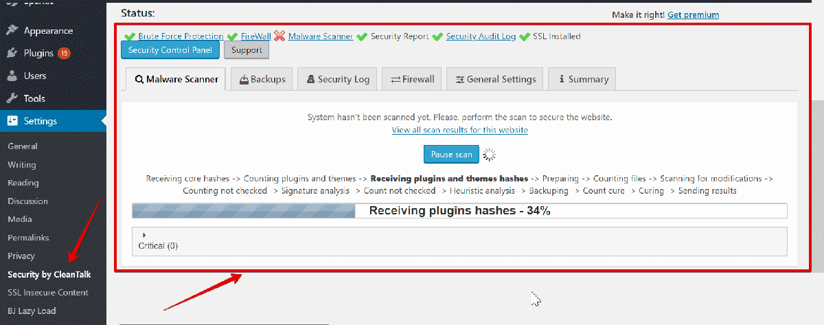Security-by-CleanTalk-Settings