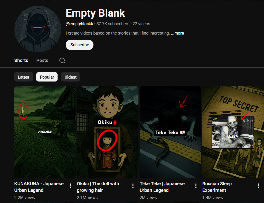 YouTube新兴恐怖 niche，免费揭秘全流程！两种方法，完整提示词分享