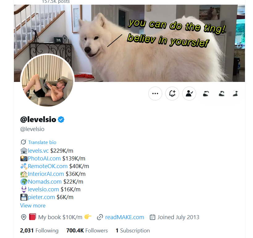 一个人，月入$50万，AI 创业浪潮，传奇的独立开发者，马斯克都夸他