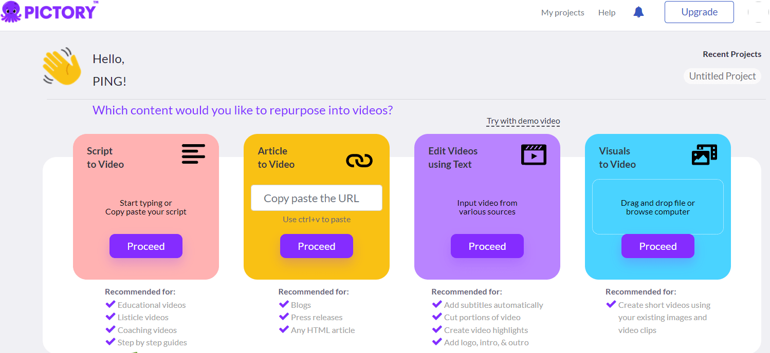Pictory.ai VS invideo.io