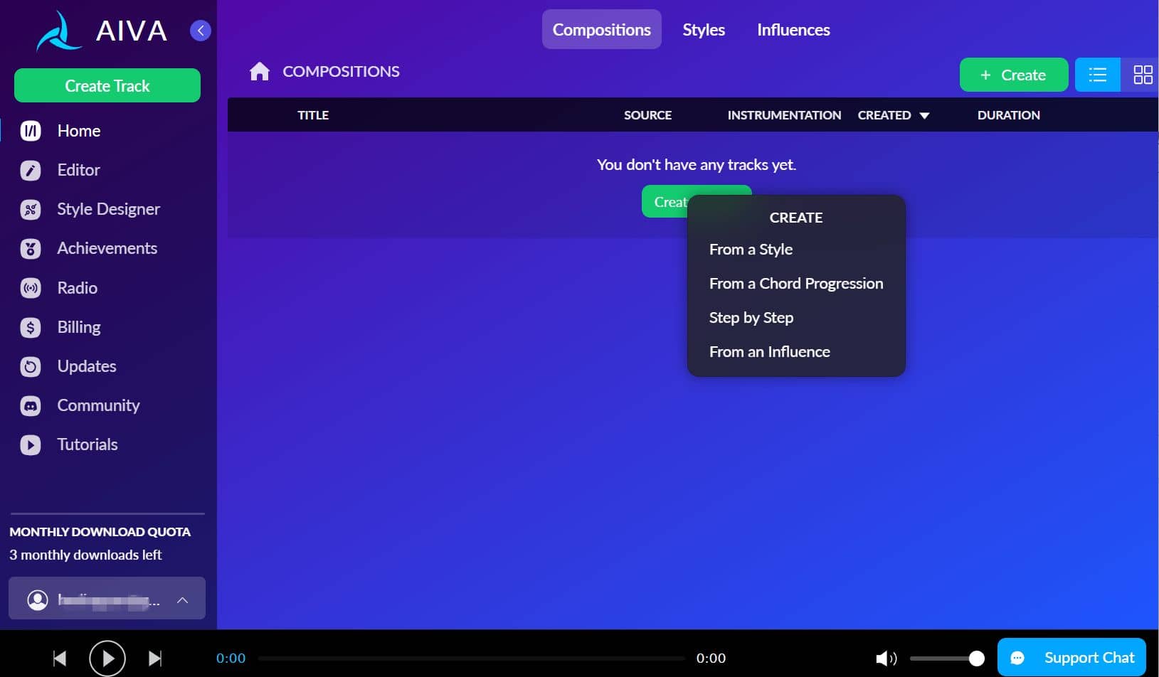 AIVA的创作方式有三种