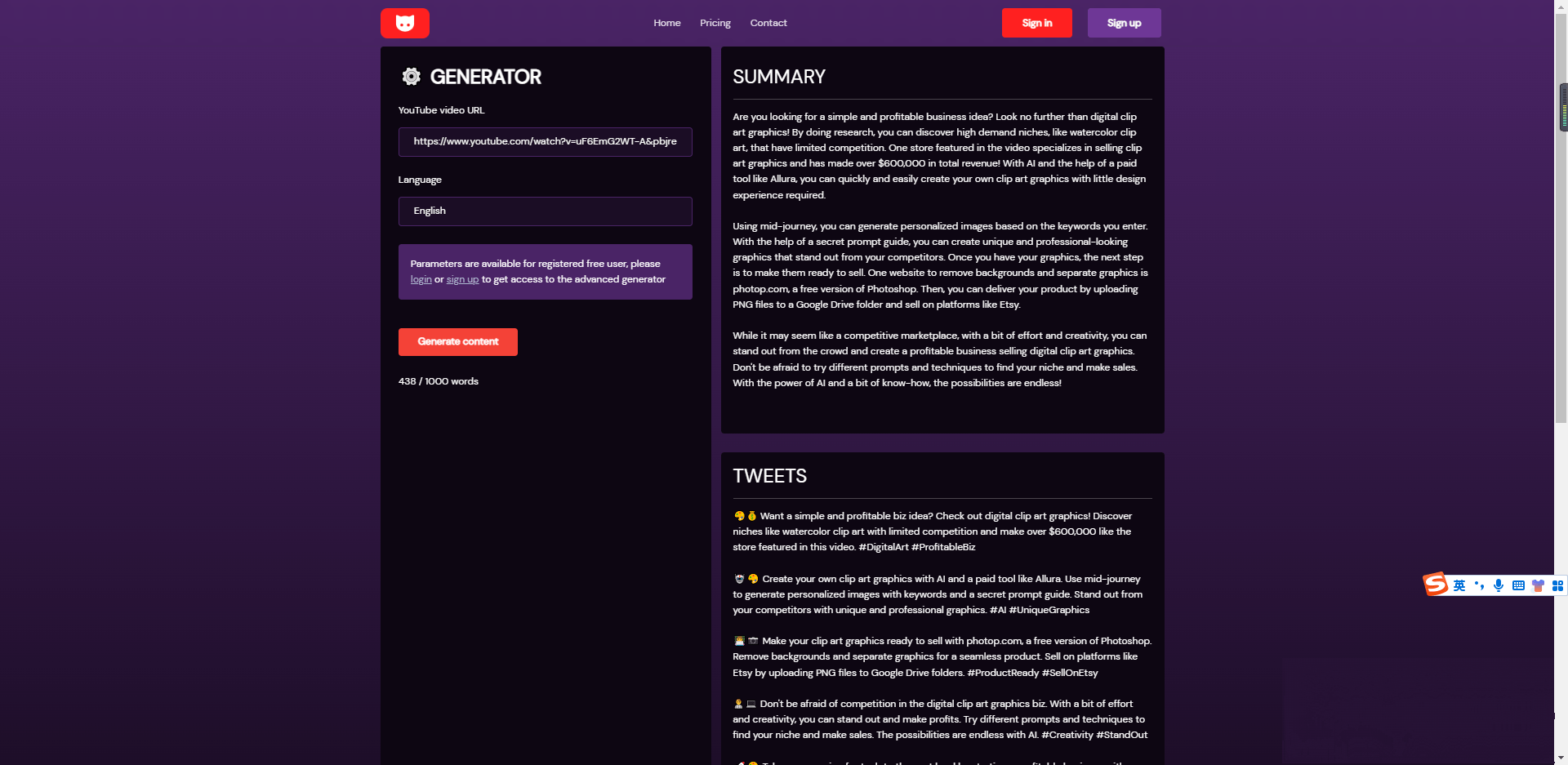 AI Youtube内容生成
