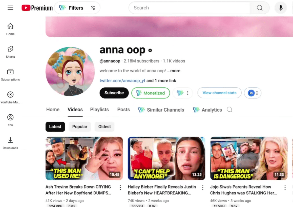 YouTube 虚拟主播