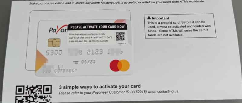 payoneer卡