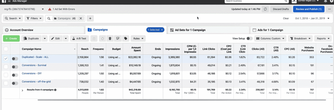 facebook广告数据